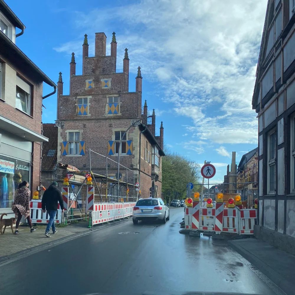 Blick auf die Baustelle am Wolbecker Drostenhof